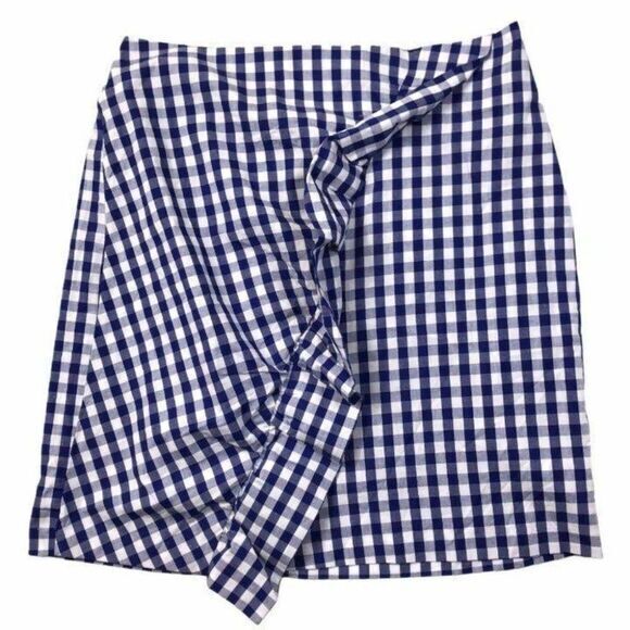 Xhilaration Skirt Womens Size Medium New Short Cute Blue White Checkered - Picture 1 of 3